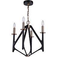 Craftmade The Reserve 4 Light Foyer Light in Flat Black with Painted Nickel