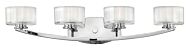 Hinkley Meridian 4-Light Bathroom Vanity Light In Chrome