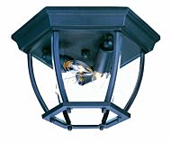 3-Light Matte Black Flushmount Ceiling Light