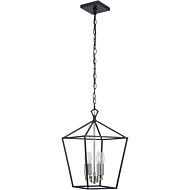 Craftmade Flynt II 4 Light Foyer Light in Flat Black with Brushed Polished Nickel
