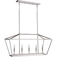 Craftmade Flynt II 5 Light Kitchen Island Light in Flat Black with Brushed Polished Nickel