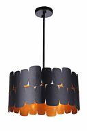 Craftmade Sabrina 4-Light Pendant in Flat Black with Gold Luster