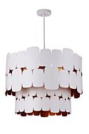 Craftmade Sabrina 9-Light Pendant in Matte White with Gold Luster
