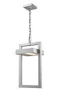 Z-Lite Luttrel 1-Light Outdoor Chain Mount Ceiling Fixture Light In Silver