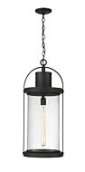 Z-Lite Roundhouse 1-Light Outdoor Chain Mount Ceiling Fixture Light In Black