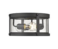Z-Lite Roundhouse 3-Light Outdoor Flush Ceiling Mount Fixture Ceiling Light In Black