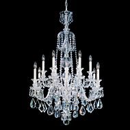 Schonbek Hamilton 12 Light Chandelier in Silver with Clear Heritage Crystals