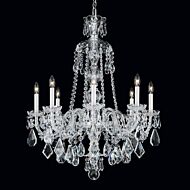 Schonbek Hamilton 8 Light Chandelier in Silver with Clear Heritage Crystals