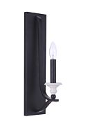 Craftmade Esme 1-Light Wall Sconce in Flat Black with Matte White