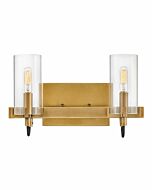 Hinkley Ryden 2-Light Bathroom Vanity Light In Heritage Brass