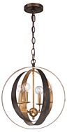 Crystorama Luna 4 Light 18 Inch Mini Chandelier in English Bronze And Antique Gold