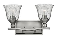 Hinkley Bolla 2-Light Bathroom Vanity Light In Brushed Nickel With Clear Glass