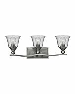 Hinkley Bolla 3-Light Bathroom Vanity Light In Brushed Nickel With Clear Glass