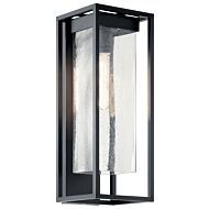 Mercer 1-Light Outdoor Wall Mount in Black with Silver Highlights