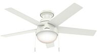 Hunter Anslee 2 Light 46 Inch Indoor Flush Mount Ceiling Fan in Fresh White