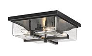 Z-Lite Sana 4-Light Outdoor Flush Ceiling Mount Fixture Ceiling Light In Black