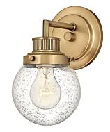 Hinkley Poppy 1-Light Bathroom Vanity Light In Heritage Brass
