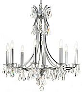 Crystorama Cedar 8 Light 27 Inch Traditional Chandelier in Polished Chrome with Clear Hand Cut Crystals