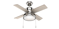 Hunter LOKI 2 Light 36 Inch Indoor Ceiling Fan in Polished Nickel