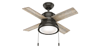 Hunter LOKI 2 Light 36 Inch Indoor Ceiling Fan in Noble Bronze