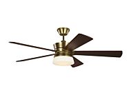 Monte Carlo LED Atlantic 56 Inch Indoor Ceiling Fan in Hand Rubbed Antique Brass
