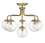 Savoy House Marco 6 Light Ceiling Light in Warm Brass