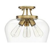 Savoy House Octave 3 Light Ceiling Light in Warm Brass