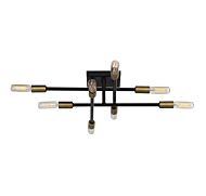 Savoy House Lyrique 8 Light Ceiling Light in Bronze with Brass Accents