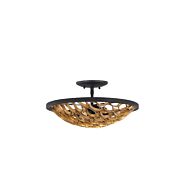 Savoy House Ventura 3 Light Ceiling Light in Matte Black and Gold