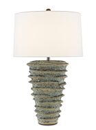 Sunken 1-Light Table Lamp in Green Moss