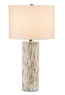 Aquila 1-Light Table Lamp in Natural Bone with Antique Brass