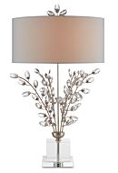 Forget-Me-Not 2-Light Table Lamp in Silver Leaf with Clear