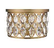 Z-Lite Dealey 4-Light Flush Mount Ceiling Light In Heirloom Brass