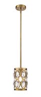 Z-Lite Dealey 1-Light Mini Pendant Light In Heirloom Brass