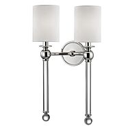 Hudson Valley Gordon 2 Light 22 Inch Wall Sconce in Polished Nickel
