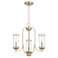 Quorum Collins 3 Light 19 Inch Transitional Chandelier in Aged Brass