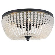 Crystorama Rylee 4 Light 18 Inch Ceiling Light in Matte Black with Frosted Glass Beads Crystals