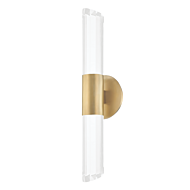 Hudson Valley Rowe 2 Light Wall Sconce in Aged Brass