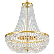 Crystorama Rylee 8 Light 32 Inch Modern Chandelier in Antique Gold with Clear Glass Beads Crystals
