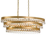 Crystorama Perla 6 Light 13 Inch Transitional Chandelier in Antique Gold with Clear Hand Cut Crystals
