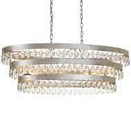 Crystorama Perla 6 Light 13 Inch Transitional Chandelier in Antique Silver with Clear Hand Cut Crystals