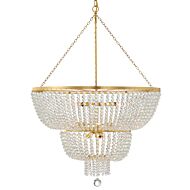 Crystorama Rylee 12 Light 46 Inch Chandelier in Antique Gold with Hand Cut Faceted Beads Crystals