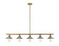 Z-Lite Casa 5-Light Linear Pendant Light In Factory Brass
