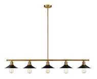 Z-Lite Casa 5-Light Linear Pendant Light In Factory Brass