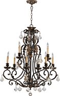 Rio Salado 9-Light Chandelier in Toasted Sienna With Mystic Silver