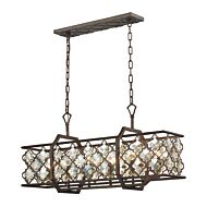Armand 6-Light Linear Chandelier in Weathered Bronze