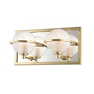 Hudson Valley Axiom 2 Light 12 Inch Bathroom Vanity Light in Aged Brass