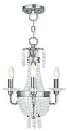 Valentina 3-Light Mini Chandelier with Ceiling Mount in Brushed Nickel