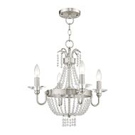 Valentina 4-Light Mini Chandelier with Ceiling Mount in Brushed Nickel