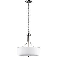 Sea Gull Canfield 3 Light 19 Inch Pendant Light in Brushed Nickel